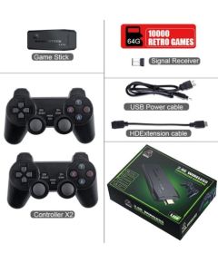 Data Frog Y3 Lite 64GB 4K TV Hdmi Stick Game console 2x Wi-Fi Controllers & 6x Platform 8-64bit 10000 Games