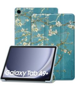 Tech-Protect SmartCase futrālis Samsung Galaxy Tab A9+ 11" X210 | X215 | X216 - zils ar sakuras ziediem