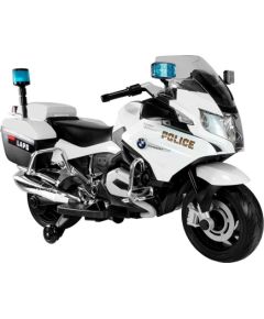 Lean Cars BMW Police Motorcycle White - Electric Ride On Motorbike