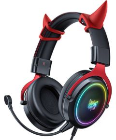 ONIKUMA X10 gaming headphones Black and red Demona pinks