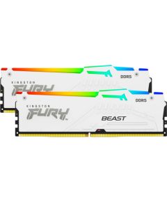 Kingston FURY 32 GB DDR5-5200 Kit, memory (white, KF552C40BWAK2-32, Beast RGB, XMP)