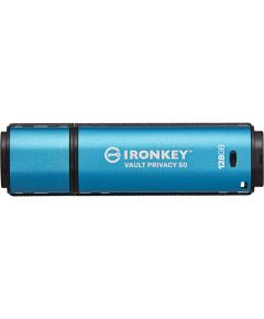 Kingston IronKey Vault Privacy 50 128 GB, USB stick (light blue/black, USB-A 3.2 Gen 1)