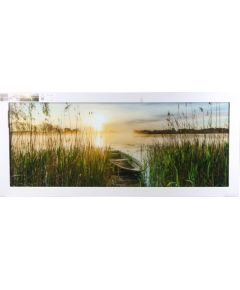 Foto glezna 50x125cm BOAT IN THE GRASS