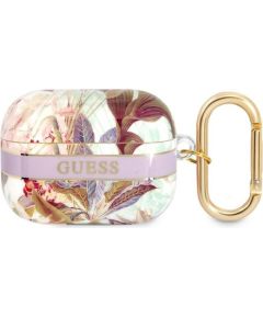 Guess TPU Flower Print Case for Airpods Pro Purple