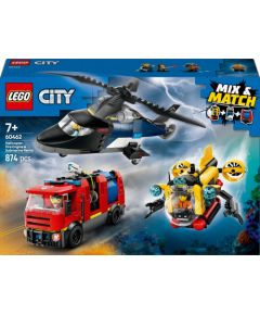 Lego City Zestaw z helikopterem, wozem strażackim i łodzią podwodną (60462)