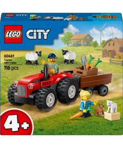 Lego City Czerwony traktor z przyczepą i owcą (60461)