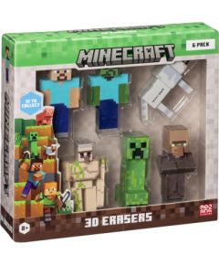 P.m.i. Kids World MINECRAFT 3D ERASERS - 6 PACK DELUXE BOX VER.A