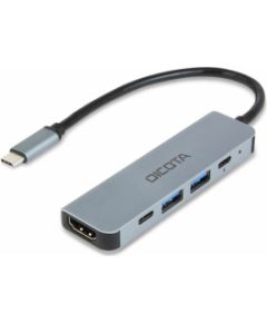 DICOTA D32060 5-in-1 4K PD 100 W USB Type-C Video Hub Silver