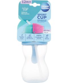 Canpol Active Cup / Sport Cup With Flip-Top Straw 370ml Blue