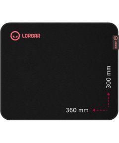 Lorgar Main 323, Gaming mouse pad, Precise control surface, Red anti-slip rubber base, size: 360mm x 300mm x 3mm, weight 0.21kg