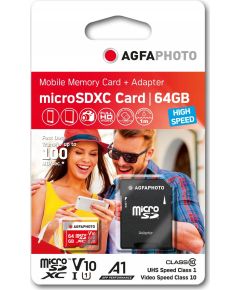 AgfaPhoto MicroSDXC UHS-I   64GB High Speed Class 10 U1 + Adapter