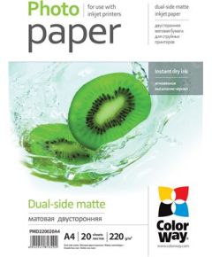 ColorWay Matte Dual-Side Photo Paper, 20 sheets, A4, 220 g/m²