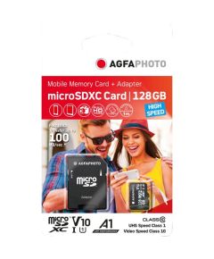 AgfaPhoto MicroSDXC UHS-I  128GB High Speed Class 10 U1 V10