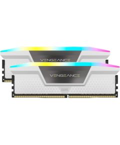 Corsair DDR5 - 64GB - 6000 - CL - 30 (2x 32 GB) dual kit, RAM (white, CMH64GX5M2B6000C30W, Vengeance RGB, INTEL XMP)