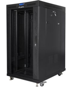 FLOOR-STANDING RACK CABINET 19" 22U 800X1000 BLACK LCD GLASS DOOR LANBERG (FLAT PACK) V2