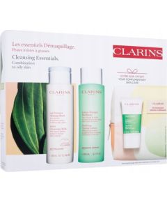 Clarins SET (VELVET CLEANSING MILK 200ML + PURIFYING TONING LOTION 200ML + PURE SCRUB 15ML + COSMETICS BAG)