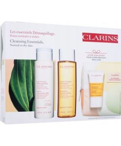 Clarins CLARINS SET (VELVET CLEANSING MILK 200ML + HYDRATING TONING LOTION 200ML + COMFORT SCRUB 15ML + COSMETICS BAG)