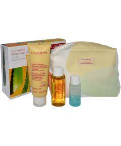 Clarins CLARINS SET (FOAMING CLEANSER 125 ML + LOTION 50 ML + DEMAQUILLANT EXPRESS YEUX 30 ML + COSMETICS BAG)