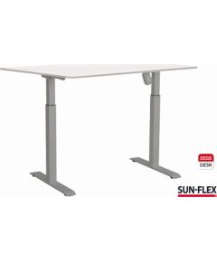 Regulējama augstuma rakstāmgalds SUN-FLEX ADAPT I,  balta virsma un pelēks rāmis 120x80 cm