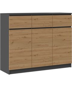 Top E Shop 3D3S chest of drawers 120x40x97 cm, anthracite/artisan