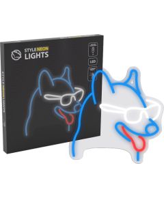 Manta SNL69MT Style Neon Lights Dog With Glasses LED gaismas lenta