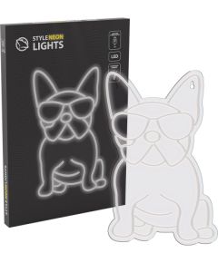 Manta SNL66WH Style Neon Lights Dog French Bulldog white LED gaismas lenta