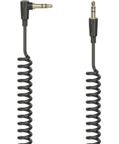 Hama 00205114 Flexi-Slim Spiral Cable, 3.5mm 90 Jack Plug - Plug Stereo 1.5m