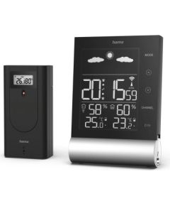 Hama 00186417 Weather Station Black Line black Meteoroloģiskā stacija