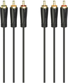 Hama 00205151 Audio/Video Cable, 3 RCA plugs - 3 RCA plugs, gold-plated 3m