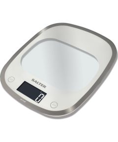 Salter 1050 WHDR White Curve Glass Electronic Digital Kitchen Scales Virtuves svari