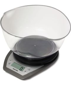 Salter 1024 SVDR14 Electronic Kitchen Scales with Dual Pour Mixing Bowl silver Virtuves svari