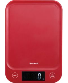 Salter 1067 RDDRA Digital Kitchen Scale, 5kg Capacity red Virtuves svari