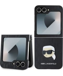 Karl Lagerfeld -  Karl Lagerfeld PU Saffiano Monogram Karl Head Case for Samsung Galaxy Z Flip 6 Black