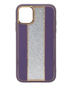 iLike Apple  iPhone 11 Diamonds and Leather Case Purple