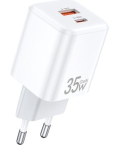 Сетевая зарядка Awei PD66-EU GaN 35W USB-A/USB-C белая