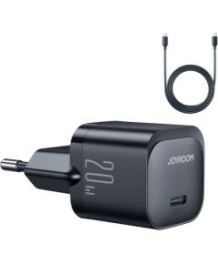 Сетевая зарядка Joyroom JR-TCF02 USB-C PD20W + USB-C 1.0m cable черная