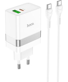 Сетевая зарядка Hoco N21 USB-A/Type-C PD30W+QC3.0 + Type-C белая