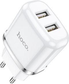 Сетевая зарядка HOCO N4 c 2 USB (2.4A) белая