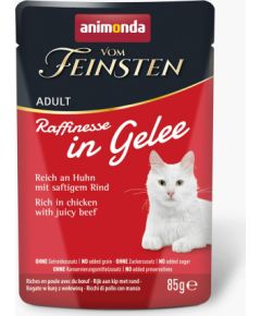 ANIMONDA Vom Feinsten Adult Raffinesse in Jelly rich in Chicken with Beef - wet food for cats - 85g