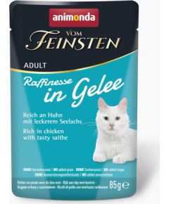 ANIMONDA Vom Feinsten Adult Raffinesse in Jelly rich in Chicken with Black Pollock - wet food for cats - 85g