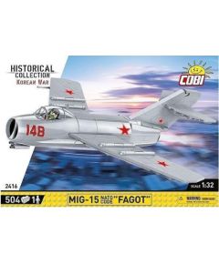 Cobi COBI 2416 Historical Collection Korean War Wojna w Korei Samolot myśliwski MIG-15 NATO CODE "FAGOT" 504 klocki