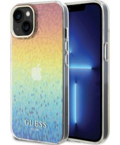 Guess IML Faceted Mirror Disco Iridescent Case Aizsargapvalks Priekš iPhone Apple 15