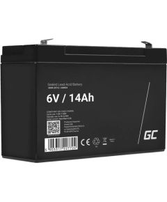 Maintenance-free AGM VRLA Green Cell AGM34 6V 14Ah Battery (for alarm system, cash register, toy)