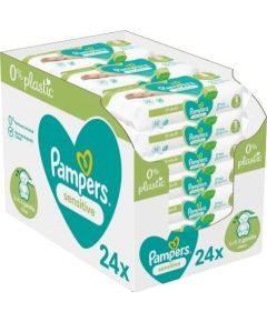 Pampers Chusteczki nawilżane Sensitive 0% plastic 24x52szt.