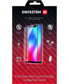 Swissten Full Face Tempered Glass Aizsargstikls Pilnam Ekrānam Samsung A715F Galaxy A71 Melns