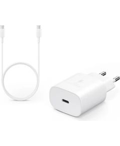 EP-TA800EWE + EP-DG980BWE Samsung 25W Travel Charger + USB-C|USB-C Data Cable White (OEM)