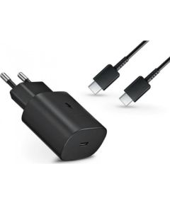 EP-TA800EBE + EP-DG980BBE Samsung 25W Travel Charger + USB-C|USB-C Data Cable Black (OEM)