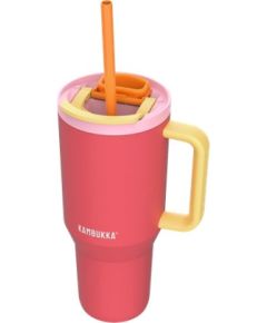 Thermal mug with telescopic straw Kambukka Rio Tumbler 950ml Pink Papaya