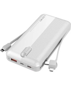 Powerbank LDNIO PL1013, 10000mAh + 3in1 cable (white)