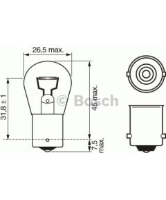 Bosch P21W spuldze 1 987 302 201 12V 21W BA15s
